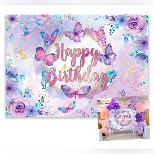 Purple and pink, butterfly,backdrop background,7 x 5, new,pink,purple,whitegreen